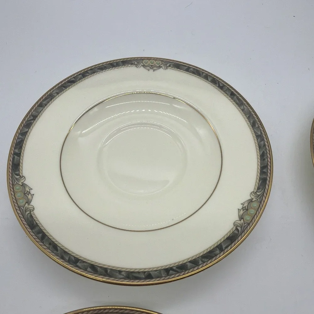 4 Noritake  Covina Pattern  Bone China Saucers in  Excellent Condition, 6 inches